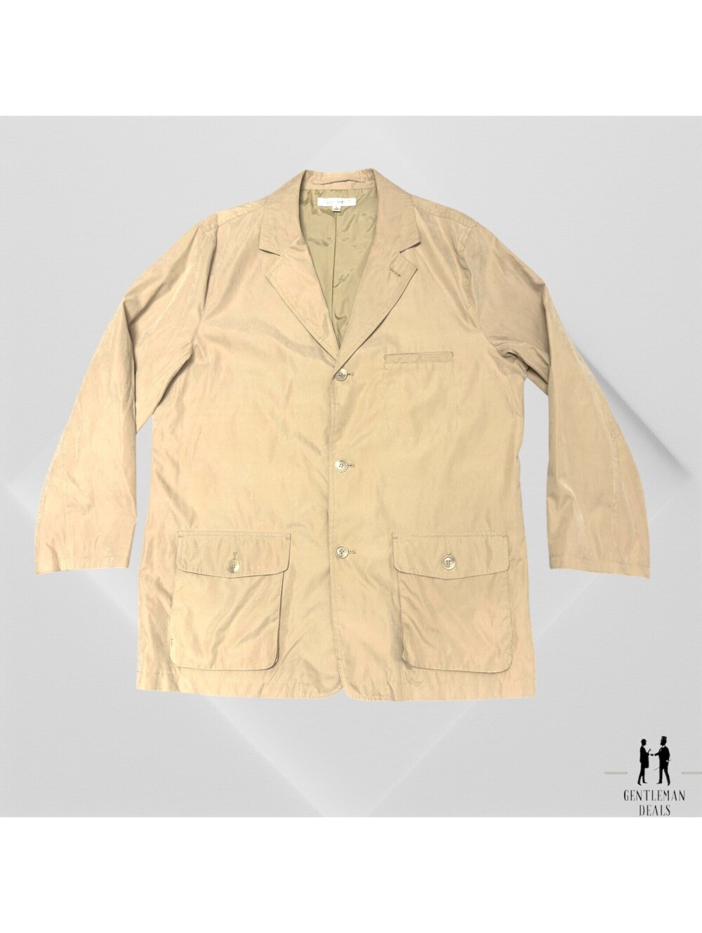 Vintage Travel Smith Jacket Mens L 44 Beige Canvas Safari Chore Field Pockets